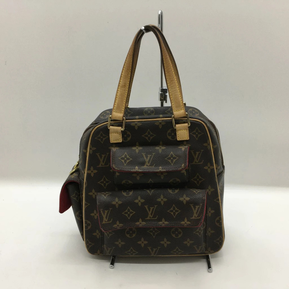 Louis Vuitton Excentrie Cite Monogram Top Handle Bag Canvas Leather Black Brown